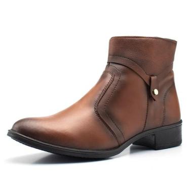 Imagem de Botas Femininas Cano Curto Coturno Com Zíper Lateral Fácil Calçar - EX