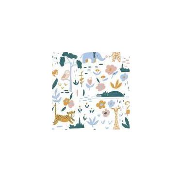 Imagem de Papel de Parede Vinílico bichos Sonhos Ref 4207 Amarelo 52cm x 10m - b