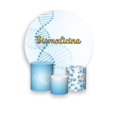 Imagem de Painel De Festa Redondo 1,50x1,50 + Trio De Capas Cilindro - Biomedici