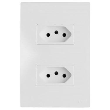 Imagem de Conjunto Tomada Dupla 10A 4X2 Branco Satin Brs12169-1Br