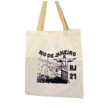 Imagem de Bolsa Ecobag  100% algodão Branca Rj Cristo - CARIOCA MAIS