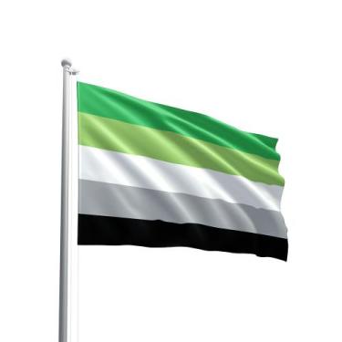 Imagem de Bandeira Arromanticidade LGBTQIA+ Em Tecido Oxford 147x88cm - PRESENTE