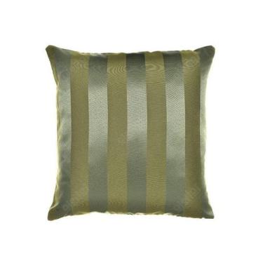 Imagem de Capa Para Almofada Em Tecido Jacquard Verde Musgo Listrado - Ajeitaí