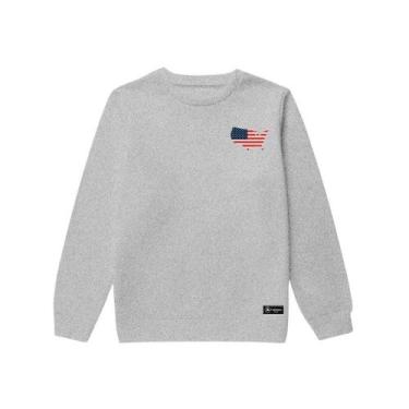 Imagem de Blusão Moletom Infantil Eua Personalizado sem Capuz gola Redonda - Cal