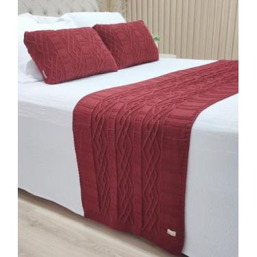 Imagem de Manta Peseira Tricot Cama King 260x60cm +2 Capa de Almofada C1 - USUFR