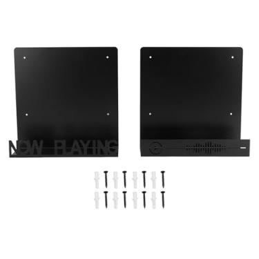 Imagem de 2 Pçs Registro Rack Montado na Parede, Registro Multifuncional álbum Display Titular Rack para Sala de Estar Escritório (preto)