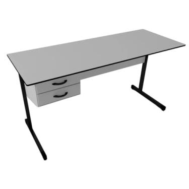 Imagem de Mesa Para Escritório Home Office Com 2 Gavetas Com Chaves(Cinza)