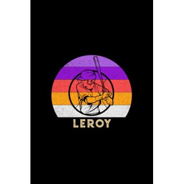 Imagem de Leroy Name Gift Personalized Baseball Notebook Planner, Daily Journal for Sport Lovers: 120 Pages, Journal, A5, Diary, 5.24 x 22.86 cm, Meal, Life, Mom, Work List, 6x9 inch