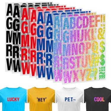 Imagem de LUHIMO 8 folhas de 352 peças de ferro em letras para roupas, remendos de letras de transferência de calor de 2 polegadas, ferro colorido em letras do alfabeto de vinil com a-z para mochila,