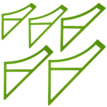 Imagem de UPTTHOW Conjunto de 5 peças de moldes de corte de bandana curvados de plástico reversível para cães de encaixe/gato/animal de estimação, régua de artesanato DIY para costurar, cachecol acolchoado para