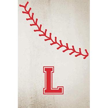 Imagem de L: Monogram Initial Letter Name Vintage Baseball Journal/Notebook, Personalized Baseball Gift, Baseball Player Notebook, Baseball Boy Birthday ... gift, 120 Pages of 6" x 9" Lined Notebook