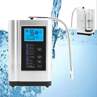 Imagem de KKSOUFX MáQuina De áGua áCida Alcalina,MáQuina Ionizadora De áGua Para Casa, 3,8 Pol. Lcd,Com 8.000 Litros Por Filtro, Voz Intelige,5℃~58℃, Orp De Até -500mv, Limpeza AutomáTica