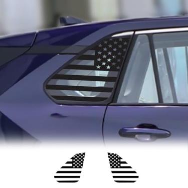Imagem de FUTLU Decalques de bandeira americana para janela traseira, 2 peças de adesivos de bandeira dos EUA para Toyota Rav4 2019-2024, adesivo de vinil pré-cortado para janela traseira de vidro da bandeira