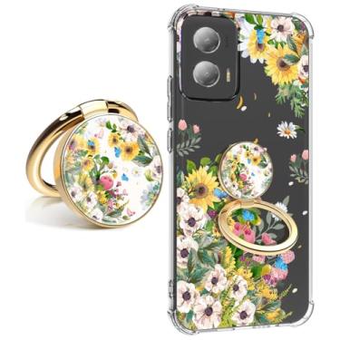 Imagem de Capa para Moto G Stylus 2024 com protetor de tela + protetor de lente da câmera, [Marble Slim] + [proteção antiqueda à prova de choque] Capas femininas elegantes de TPU macio para celular de 6,7