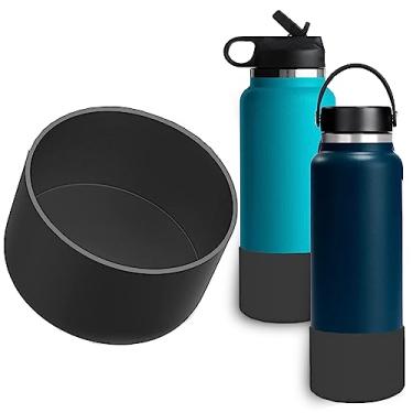 Imagem de ZUIHUI Bota Protetora de Silicone para Hydro Flask 32 Oz 40 Oz, Thermoflask, Iron Flask E Garrafas de Água de 32-40 Oz (Largura Inferior 3,5"-3,6"), Preto