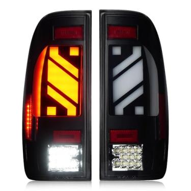 Imagem de Par de luzes traseiras de LED compatível com Ford F150 1997-2003, F150 Heritage 2004, F250 F350 Super Duty 1999-2007, conjunto de lâmpadas de freio de lanternas traseiras (apenas para modelos