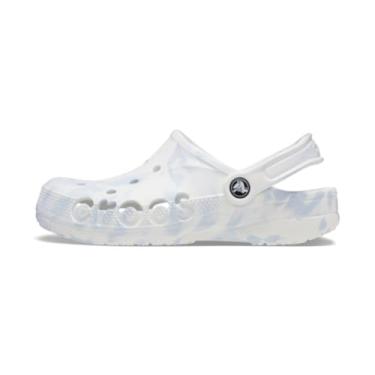 Imagem de Crocs Tamancos unissex Baya marmorizados para adultos, Branco/Multi, 39
