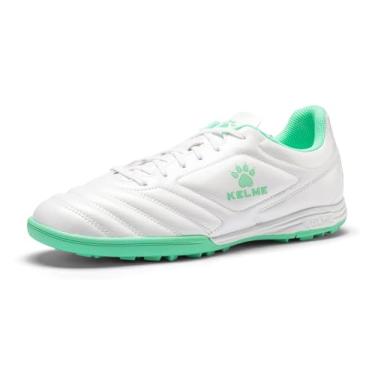 Imagem de KELME Chuteiras de futebol unissex para adultos, chuteiras de futebol de futsal, para homens e mulheres, Branco, verde, 38