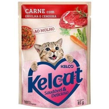 Imagem de Ração Úmida Kelcat Sachê Carne, Ervilha e Cenoura 85g - KELCO