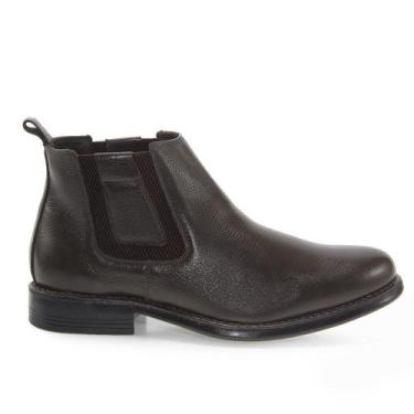 Imagem de Bota Botina Chelsea Masculina Couro Elástico Moderna Casual - Reta Opo