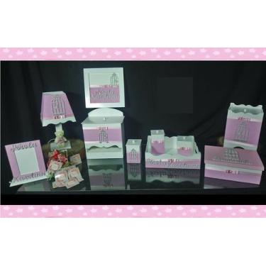 Imagem de Kit Higiene bebê Mdf 10 peças - jardim encantado - Flores para Mariae 