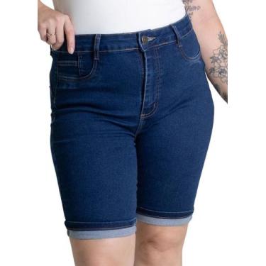 Imagem de Bermuda Jeans Sawary Plus Size - 279227 Azul, 52, Azul