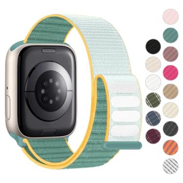 Imagem de ONFNZ Pulseira de nylon esportiva compatível com Apple Watch séries 10/9/8/7/6/5/4/3/2/1/SE de 38 mm, 40 mm, 40 mm, 41 mm, 44 mm, 46 mm e 49 mm, compatível com Apple Watch Series