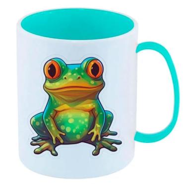 Imagem de Caneca de Polímero Plástico Inquebrável Infantil Azul Tiffany SAPO VERDE