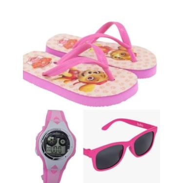 Imagem de Chinelo patrulha canina feminina mais oculos e relógio digital com led