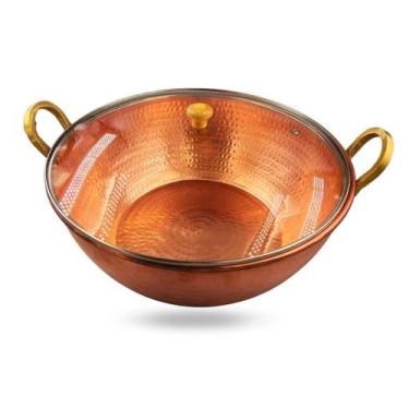 Imagem de Tacho de cobre 8 Litros (Tampa de Vidro) - Artesanato Líder