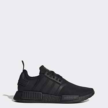 Imagem de adidas Originals Tênis masculino NMD_r1 Primeknit, Núcleo preto/núcleo preto, 5