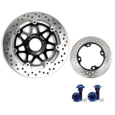 Imagem de Discos de freio dianteiros e traseiros flutuantes com parafusos de montagem para Honda CB250F Hornet 250 1996-2018, peças de acessórios de reposição de motocicleta