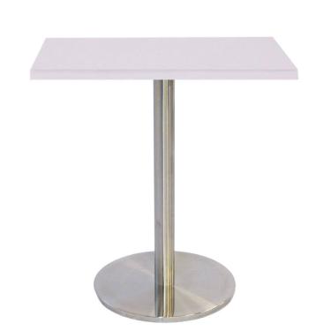 Imagem de Mesa Bistrô Beta 112,50 cm (Altura) com Tampo em MDP Quadrado 60 cm Branco