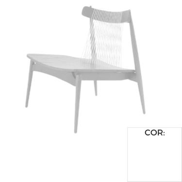 Imagem de Poltrona MH-3781 Herval Madeira Laca Fosca Branca Assento Laminado