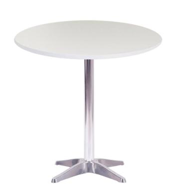 Imagem de Mesa Delta 76,50 cm (Altura) com Tampo em MDP Redonda 80 cm Branco