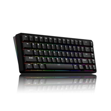 Imagem de Teclado mecânico Chilkey ND65 de alumínio sem fio, teclado portátil para jogos com layout de 65%, teclado Tri-Mode BT5.0/2.4GHz/USB-C Hot Swappable Custom RGB Backlit para laptop, escritório, PC -