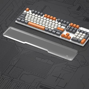 Imagem de SELORSS Descanso de pulso de teclado de acrílico - Teclado 100% de tamanho completo - Teclados mecânicos Descanso de palma ergonômico para teclado de computador, Base antiderrapante