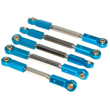 Imagem de LJXSZ Haste de direção compatível com JLB Racing Cheetah Part 1/10 11101 21101 J3 Speed Brushless RC Car Metal ajustável atualização EA1018 (azul)