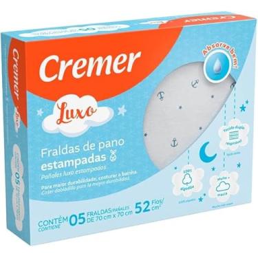 Imagem de FRALDA CREMER LUXO ESTAMPADA MASCULINA C/5 UNID.