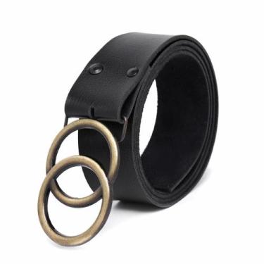 Imagem de Cinto Feminino Casual Preto Argola Dupla - Bless Acessórios, Cobre, 11