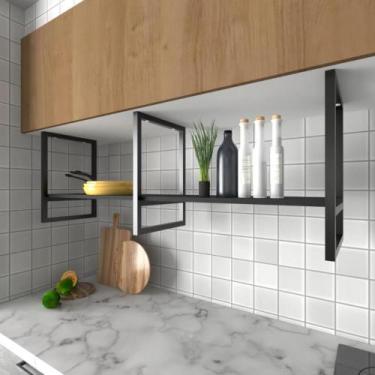Imagem de Prateleira industrial cozinha suporte para prateleira industrial nicho