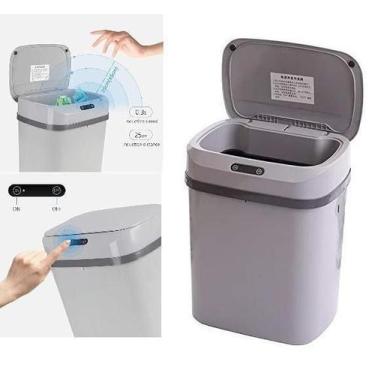Imagem de Lixeira automatica inteligente 17,5l sensor luxo cozinha banheiro - MA