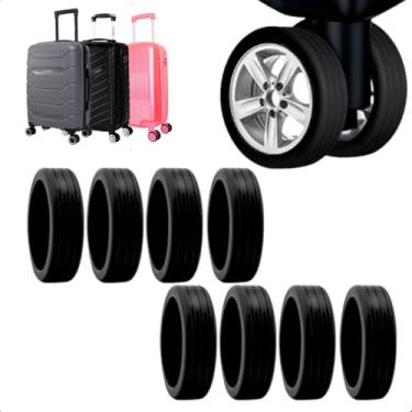 Imagem de Capa Para Roda De Mala Kit Com 8 Rodinha Silicone de Proteção Resistente Bagagem Protet...