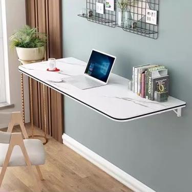 Imagem de SKVSKV Mesa Dobrável, Mesa De Parede Flutuante Para Espaços Pequenos, Mesa Dobrável Montada Na Parede, Mesa Suspensa Funcional Para Lavanderia, Escritório Em Casa, Bancada De Trabalho, Cozinha E Jan
