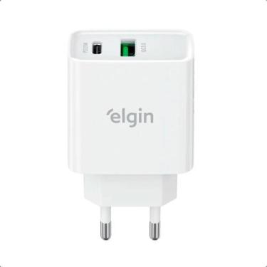Imagem de Carregador Usb Tipo C 2 Saídas Elgin Ultra Rápido 20W