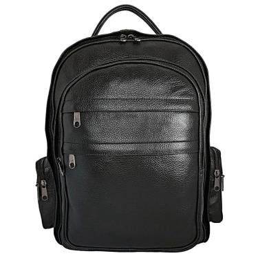 Imagem de Mochila Grande De Couro Legítimo Para Notebook E Viagem