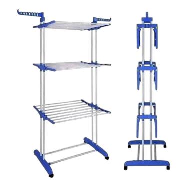 Imagem de Varal De Chão 3 Andares Vertical Para Apartamento Dobrável