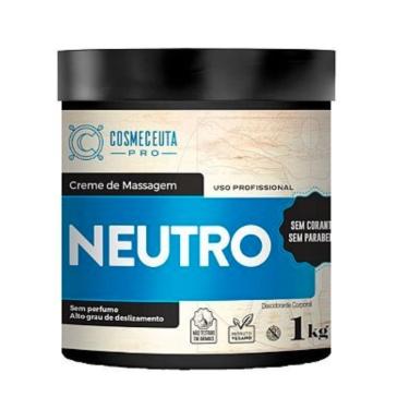 Imagem de Creme de Massagem Profissional cosmeceuta Neutro 1Kg - Deslizamento prolongado para massagens, efeito desodorante, sem perfume, não contém ativos