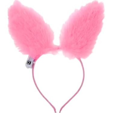 Imagem de Tiara de Coelho com LED, Orelhas de Pelúcia Rosa, Acessório para Fantasia de Páscoa