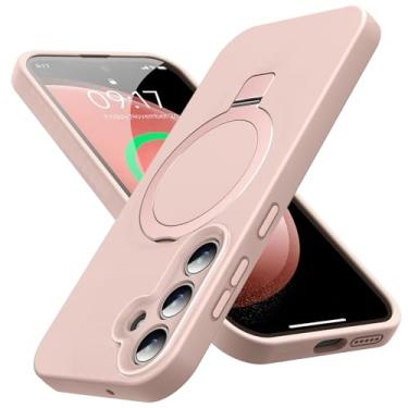 Imagem de KMAMBAG Capa Mag-Ring para Galaxy S23, silicone líquido [fator hidratante] Capa para celular Exreme macia e fina com suporte [compatível com Mag Safe] para Samsung Galaxy S23 de 6,2 polegadas